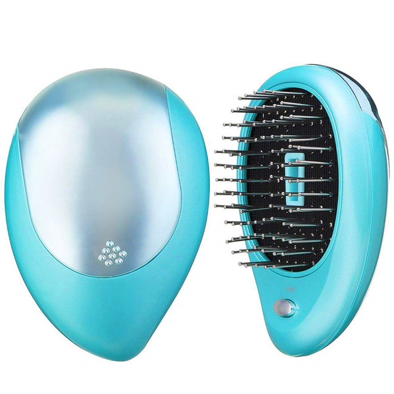 Portable Electric Ionic Hairbrush Mini Anti-Static Hair Massage Comb Magic Beauty Brush Comb Home Travel Hair Styling Tool